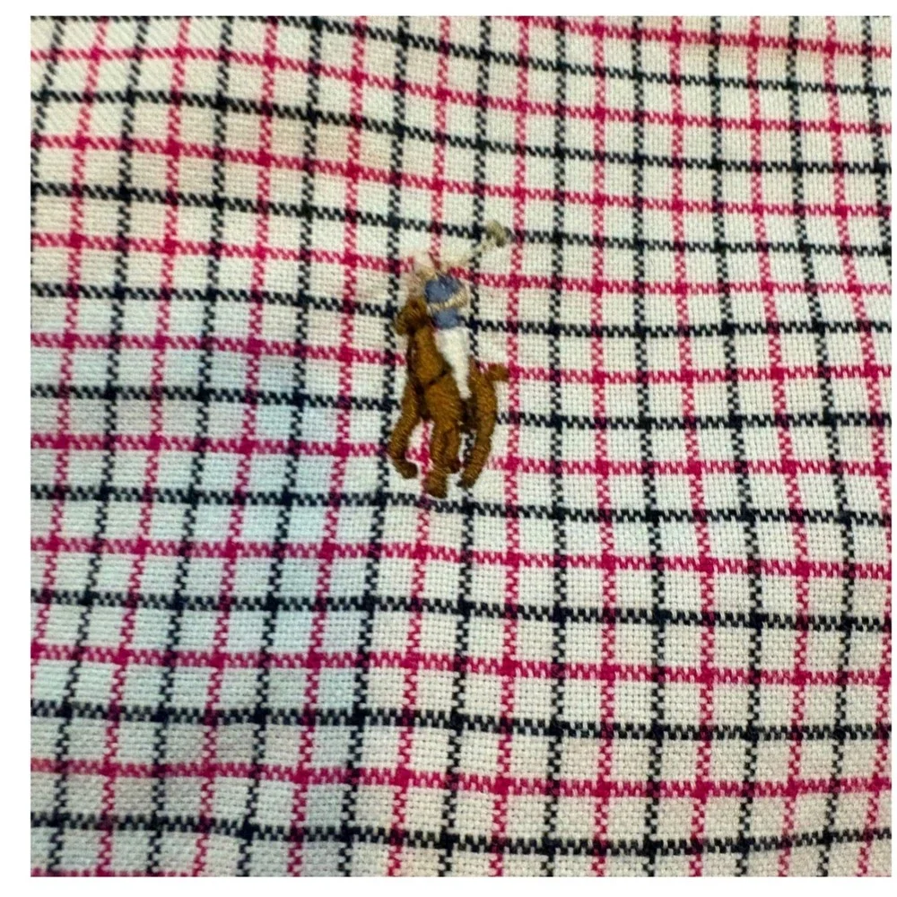 Ralph Lauren Boys‎ Pink Black White Plaid Button Down Shirt L 14-16 y323515973